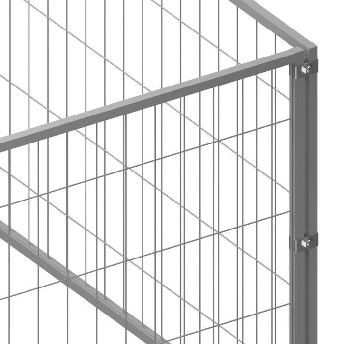 Vidaxl Kojec Dla Psa, Srebrny, 12 M², Stalowy
