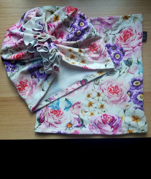 Zestaw 3 elementy turban, komin, opaska