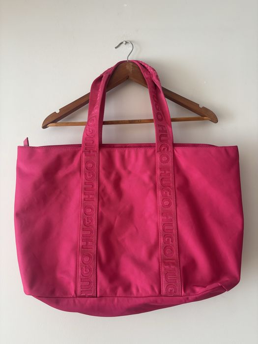 Torebka typu shopper fuksja duza hugo boss