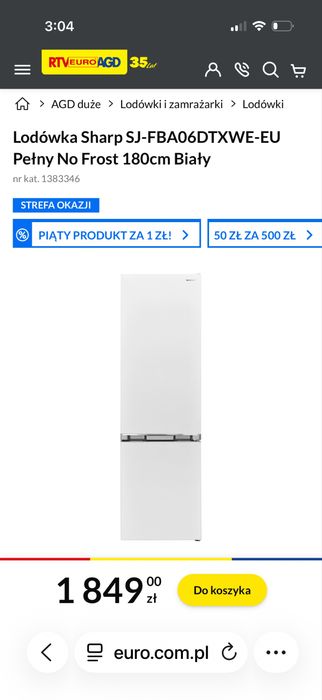 Lodowka sharp z gwarancja nowa