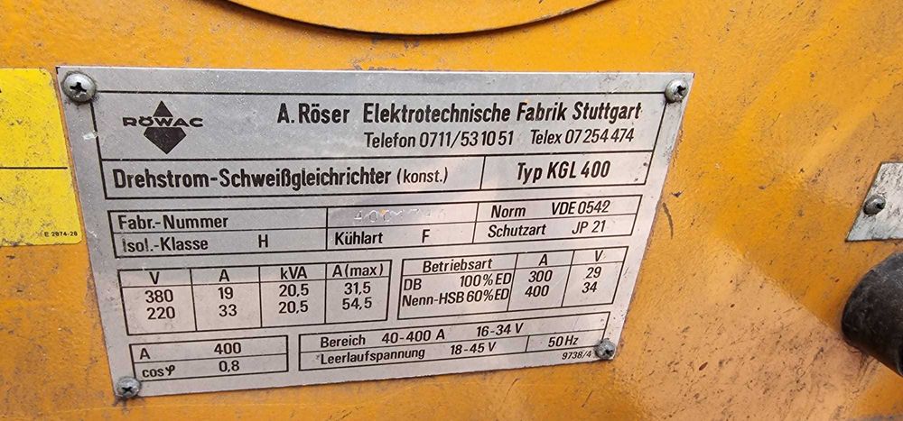 spawarka MIG MAG ROWAC KGL 400 niemiecka