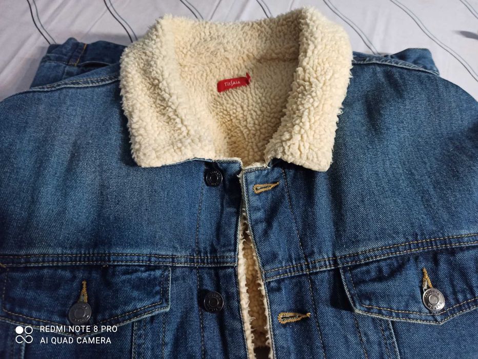 Casaco de ganga com pelo como novo XXL