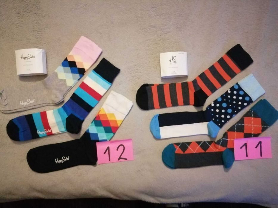 HAPPY SOCKS Skarpety 3 pary Męskie 41-46 Bawełna 100% Oryginalne