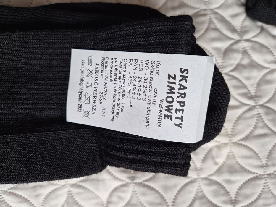 Skarpety zimowe wojskowe 29-30 i  27-28