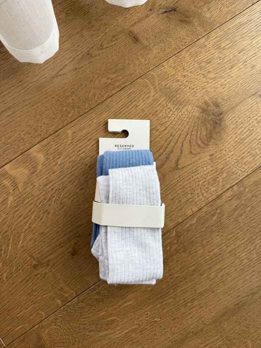 Rajstopy 80 86 Reserved prążkowane prążek bawełniane uniwersalne nowe