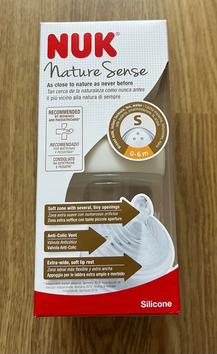 Nuk Nature Sense Biberão c/ Tetina Silicone 0-6 meses