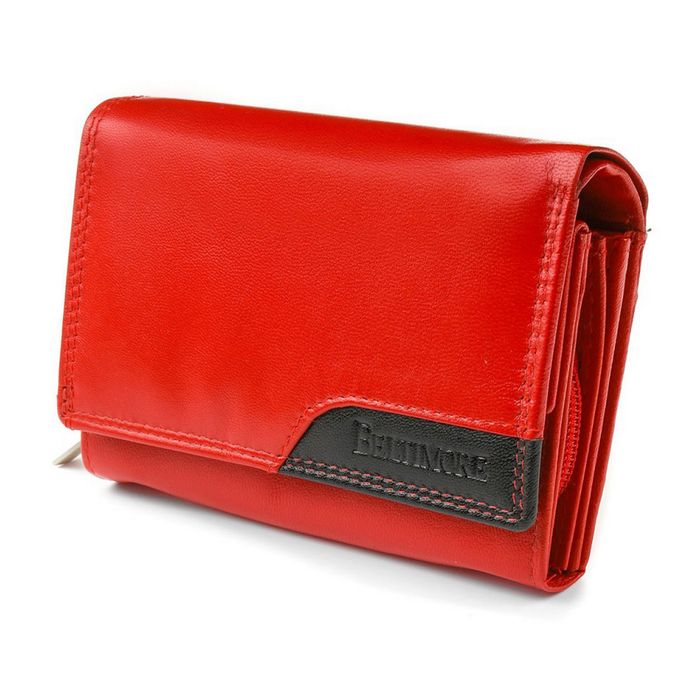 BELTIMORE portfel damski skórzany klasyczny elegancki P230 czerwony