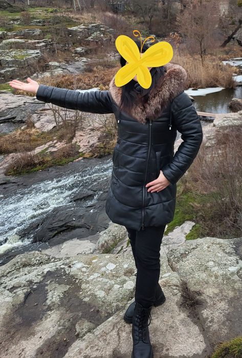 Шкіряна куртка з хутром