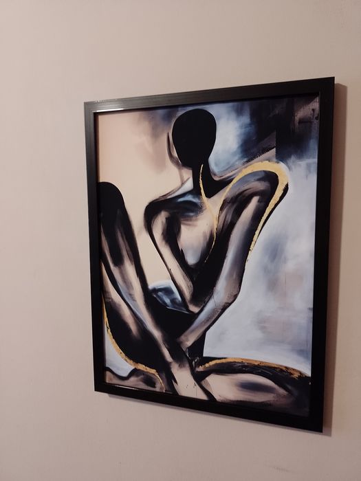 Obraz Nowoczesny na płótnie abstrakcja kobieta siedząca Rama 42x32cm