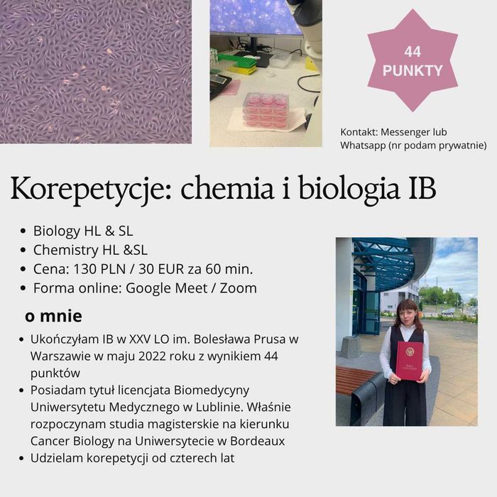 Korepetycje IB biologia i chemia HL i SL