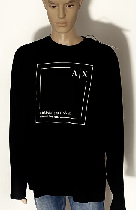 Czarny , oryginalny longsleeve Armani Exchange