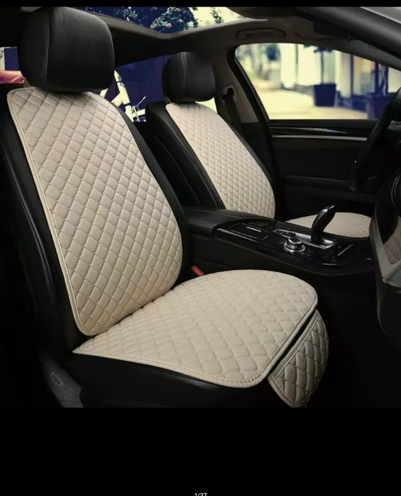 Комплект чохлів на передні сидіння. Натуральний льон. .