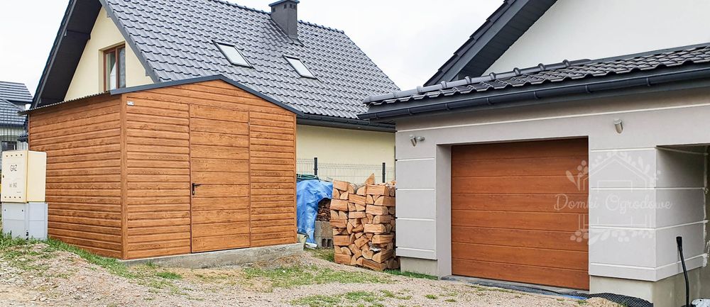 SCHOWEK DOMEK OGRODOWY 3m x 3m DWUSPAD drzwi  drewnopodobny  ID152