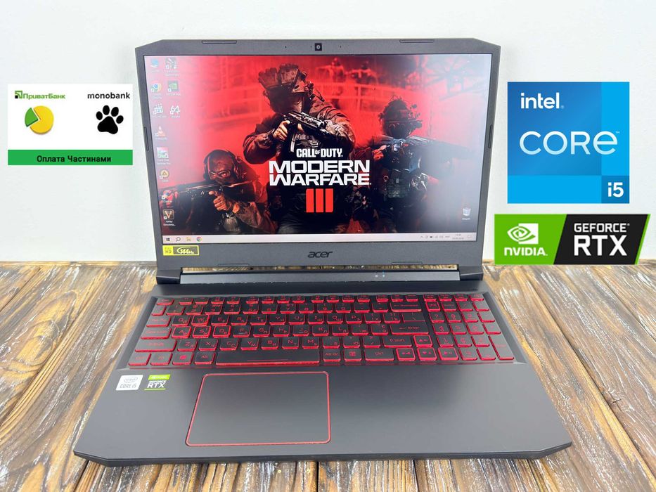 Потужний Ігровий Ноутбук Acer Nitro 5 AN515-55 /RTX 3050 TI 4 GB /ГАРАНТІЯ