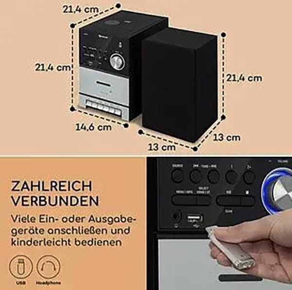 Новый музыкальный центр  Auna MC-40 DAB FM/DAB+, Bluetooth, CD