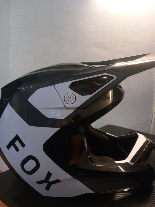 Kask FOX V1 LEAN BLACK + gogle fox