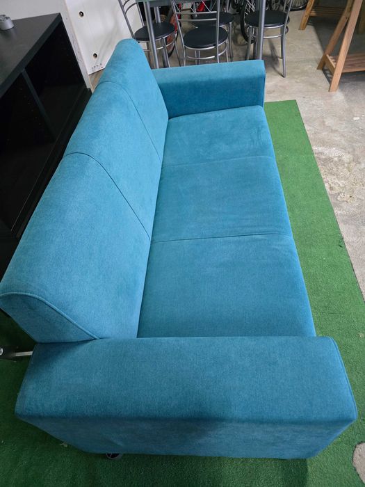 Sofá azul turquesa como novo entrega gratuita