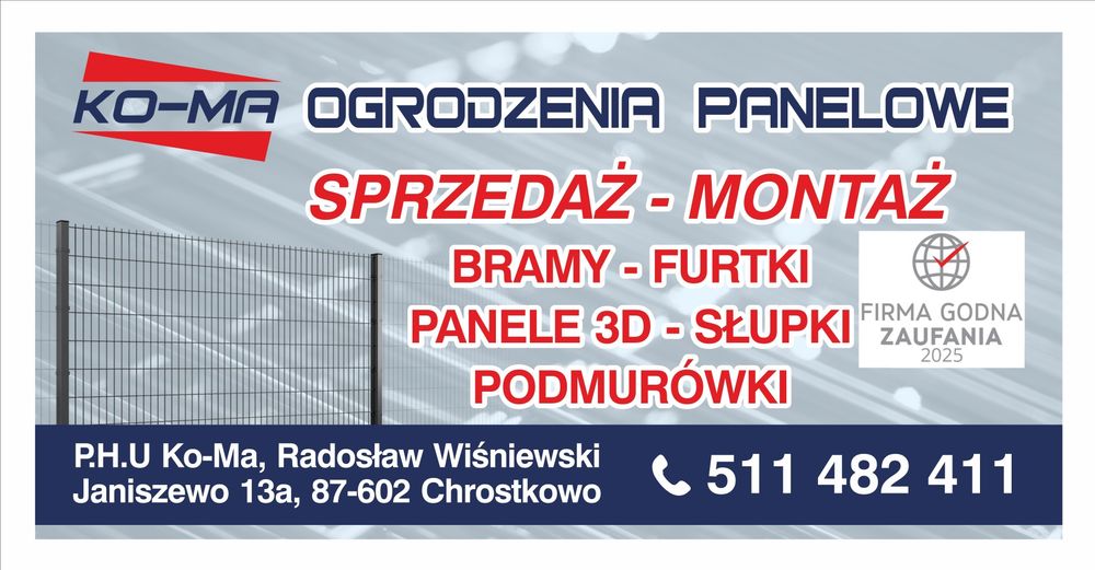 Ogrodzenia panelowe *MONTAŻ* transport HDS