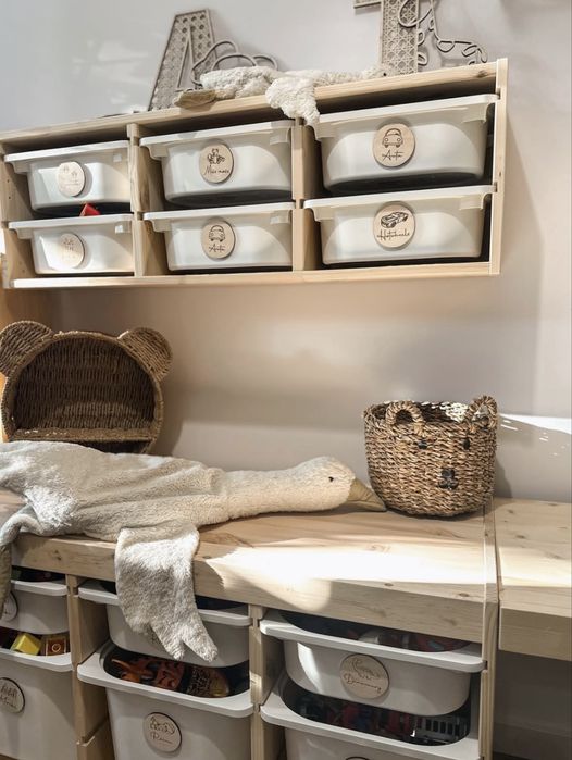 Drewniane plakietki na pojemniki trofast / tabliczki