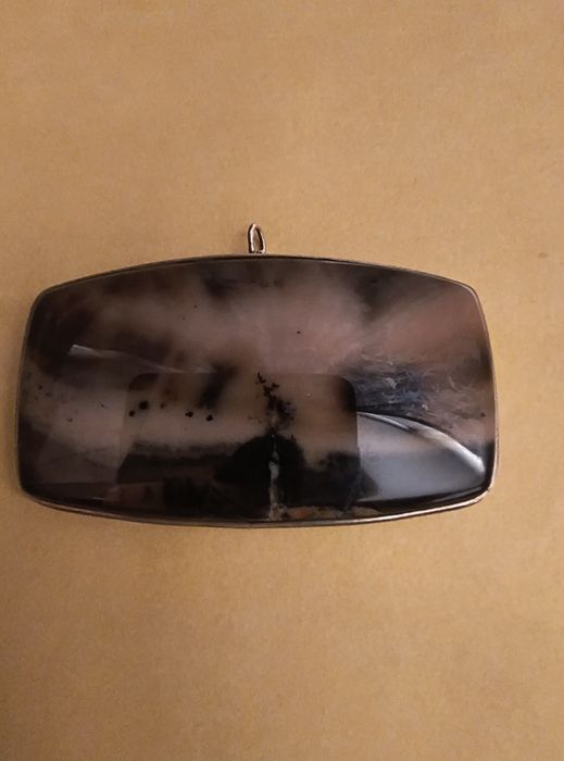 Брошь Свердловск серебро яшма