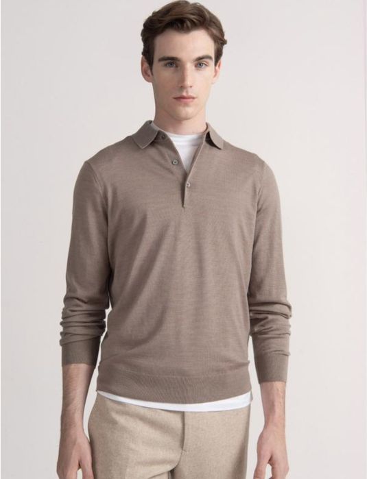 Свитер поло шерсть шелк