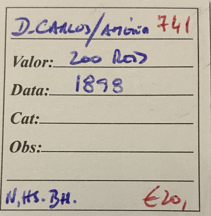 Moeda 741 - D CARLOS / AMELIA 200 Reis 1898