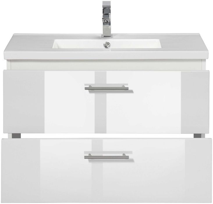 Szafka pod umywalkę 80x36 wysoka jakość cichy domyk BIAŁY POŁYSK NOWA