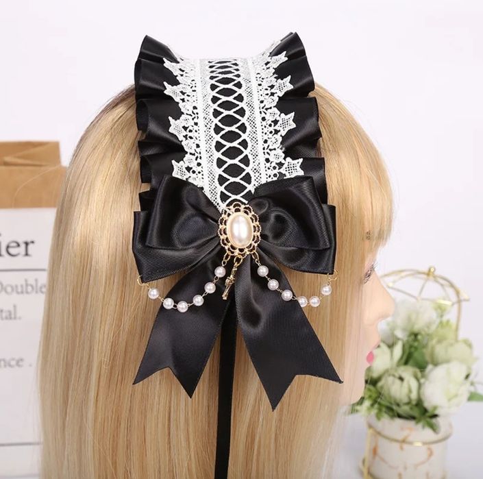 Готическая широкая повязка обруч украшение горничная