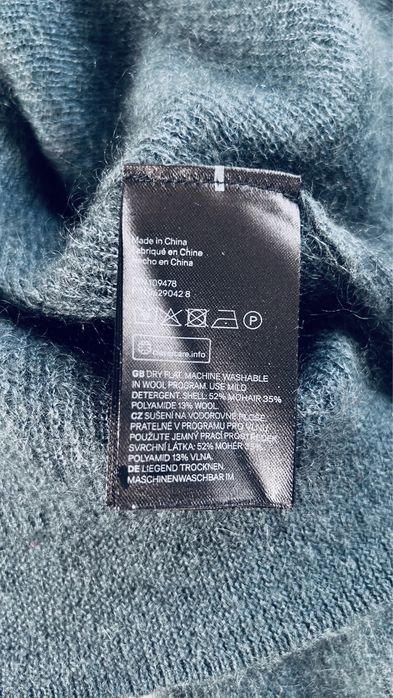 Sweter z moherem i wełną butelkowa zieleń H&M