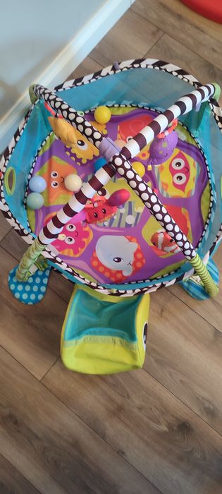 Mata niemowlęca edukacja 3w1 basenik z piłeczkami Lean Toys Żółwik