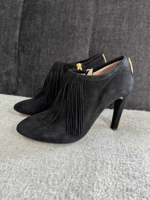 Chloé Heels Fringe Ankle Boots 39 buty na obcasie botki z frędzlami