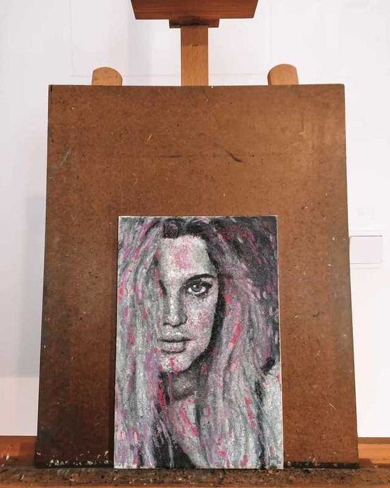 Joao Filipe, pintura original (Júlia Palha), pastel de óleo, 30x20 cm