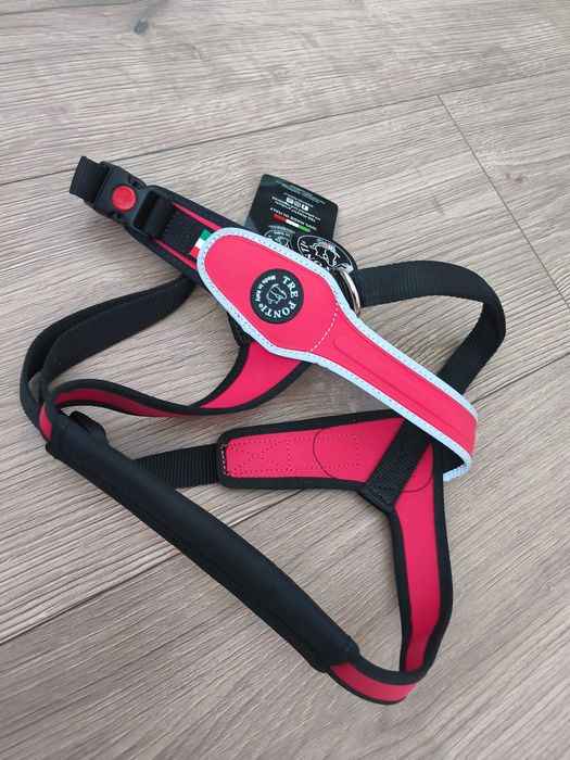 szelki di psa tre ponti czerwone z odblaskiem dla duzego psa xxl 40-60kg