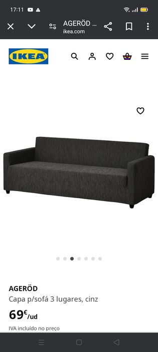Capa p/sofá AGEROD, IKEA. NOVA