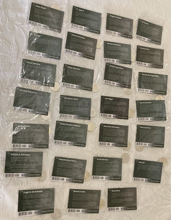 Coleção de moedas grandes figuras portuguesas