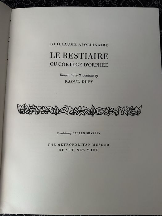 Livro de colecionador: Le bestiare (Apollinaire)
