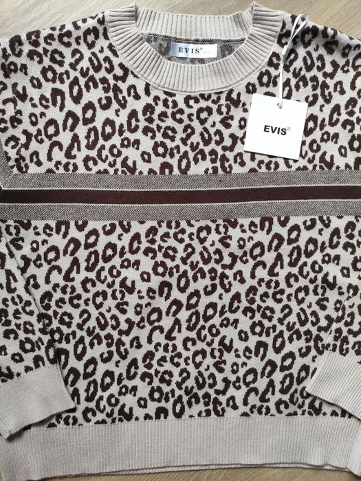 Nowy ciepły sweter panterka L/XL