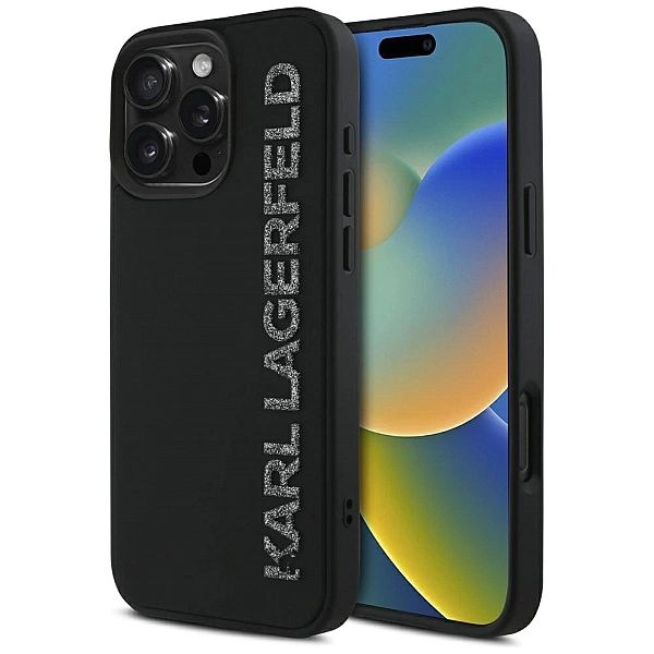 Etui Karl Lagerfeld HC 3D Rubber Elongated Glitter na iPhone 16 Pro -