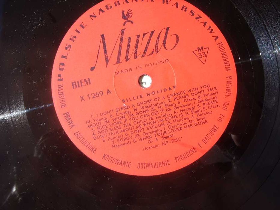 Winyl LP, Jazz; Billie Holiday-- Dont stand, Muza SX 1269.