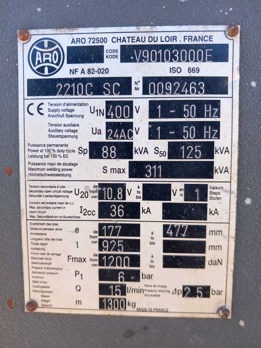 Máquina de soldar por pontos ARO 2210C #FA73/1510