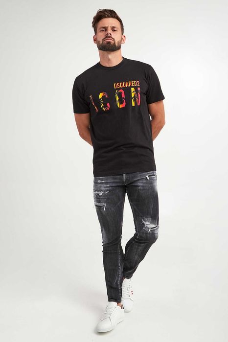 DSQUARED2 t-shirt koszulka Sunset NERO roz. L 100% ORYGINAL