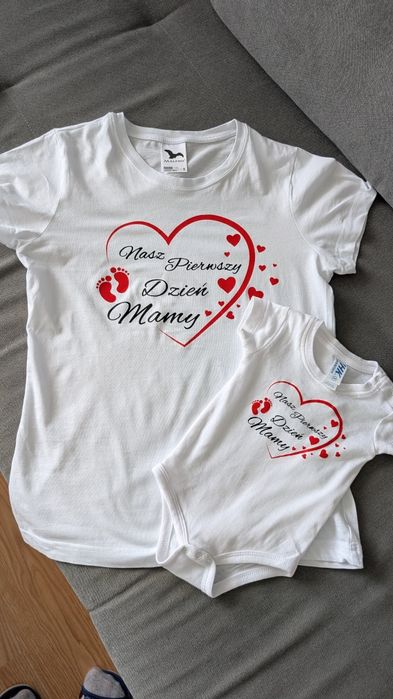 Zestaw koszulka i body, nasz pierwszy dzień mamy