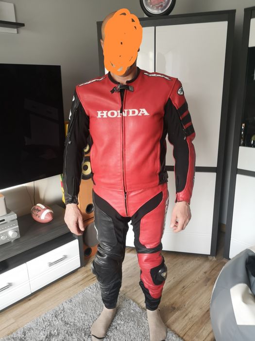 Honda, kombinezon motocyklowy dwuczęściowy, skórzany
