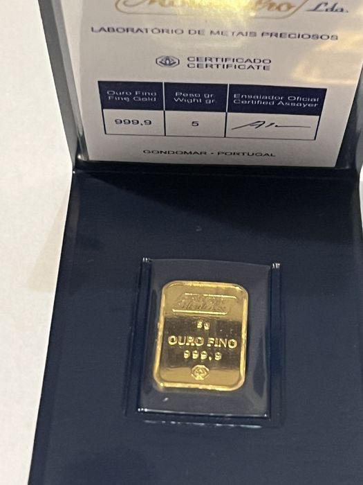Barra ouro 1 e 5 gramas
