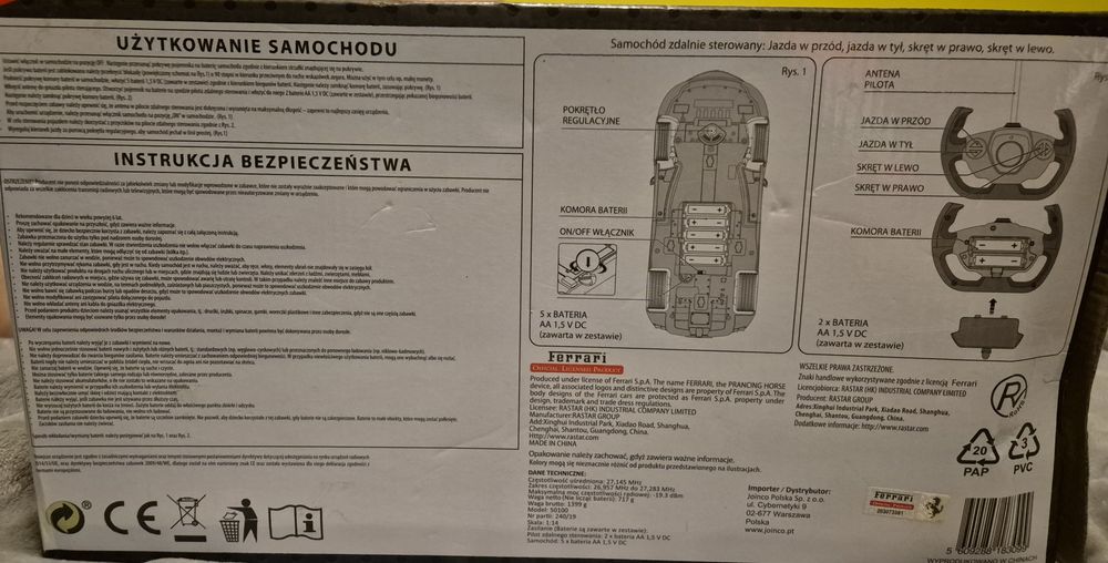 Autko na sterowanie czerwone Ferrari