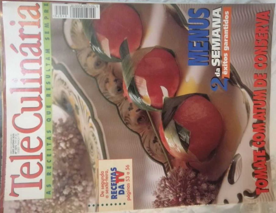 Tele Culinária e Doçaria - 8 revistas com 25 anos - 1998.99 LOTE 6