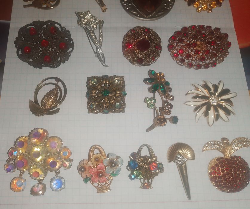 Брошь винтажная позолота