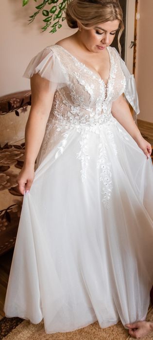 Suknia ślubna ~ 153cm +10 cm obcas