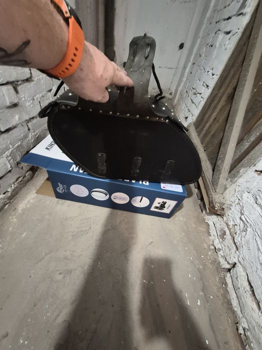 Kufry skórzane chopper duże