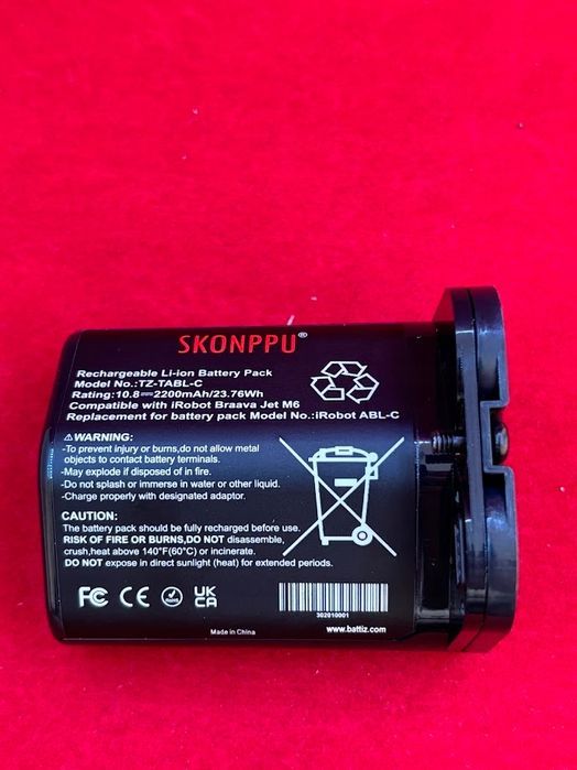 bateria zamienna 10,8v 2,2ah do irobot braava jet m6 litowo-jonowy